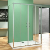 70X70X160cm Duschkabine Duschabtrennung Eckeinstieg Echtglas Schiebetür Dusche Duschwand Höhe 190cm von DUSCHPARADIES-DE