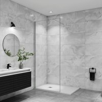 76x185cm+N:90cm Stabilisator 6mm Nano Sicherheitsglas Walk in Duschwand Duschabtrennung Höhe 185cm von DUSCHPARADIES-DE