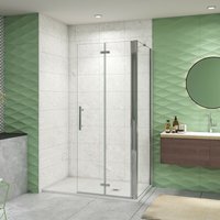 76x80x195cm Drehtür & Falttür(Walk in) Schwingtür Eckeinstieg Seitenwand Dusche Duschabtrennung von DUSCHPARADIES-DE