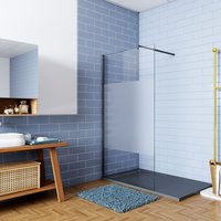 Duschparadies-de - 85x200cm Schwarzrahmen Duschabtrennung Walk In 8mm Nano esg Milchglasstreifen Duschabtrennung + 70-120cm Stabilisator Höhe 200cm Duschparadies-de - 85x200cm Schwarzrahmen Duschabtrennung Walk In 8mm Nano esg Milchglasstreifen Duschabtrennung + 70-120cm Stabilisator Höhe 200cm von DUSCHPARADIES-DE