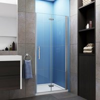 90x185cm Faltbar+drehbar Nano esg Glas Duschwand Duschtür Duschabtrennung Dusche - Transparent von DUSCHPARADIES-DE