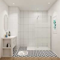 Duschparadies-de - 90x190cm 6mm esg nano Glas Duschwand mit Milchstreifen Walk in Dusche Glaswand Duschtrennwand Duschparadies-de - 90x190cm 6mm esg nano Glas Duschwand mit Milchstreifen Walk in Dusche Glaswand Duschtrennwand von DUSCHPARADIES-DE