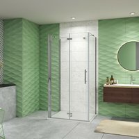 90x76x90cm Drehtür & Falttür(U-Form) Schwingtür Eckeinstieg Seitenwand Dusche Duschabtrennung Höhe195cm von DUSCHPARADIES-DE