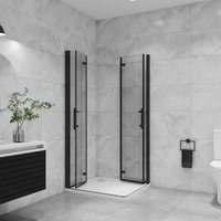 B:100 x T:110 x H:195cm Schwarz Falttür+drehtür+Scharniertür 6mm Nano ESG Glas Duschwand Duschabtrennung B:100 x T:110 x H:195cm Schwarz Falttür+drehtür+Scharniertür 6mm Nano ESG Glas Duschwand Duschabtrennung von DUSCHPARADIES-DE