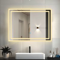 Duschparadies-de - Badezimmer Spiegel mit Beleuchtung led Badspiegel mit 3 Lichtfarbe Dimmbar Beschlagfrei Speicherfunktion 60x50cm von DUSCHPARADIES-DE