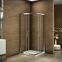Duschparadies-de - Duschkabine 76x80cm Duschabtrennung Schiebetür Eckeinstieg Dusche ohne Duschtasse Höhe 185cm von DUSCHPARADIES-DE