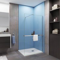 Duschparadies Duschwand Walk-In ESG Klarglas 8mm 100x200cm mit Stabilisator:70-120cm mit Ablage + Handtuchhalter Duschparadies Duschwand Walk-In ESG Klarglas 8mm 100x200cm mit Stabilisator:70-120cm mit Ablage + Handtuchhalter von DUSCHPARADIES-DE