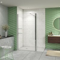 Duschparadies-de - 100x200cm Walk in Duschwand+30x200cm Flipper Panel + n Form(140cm) Stabilisator 8mm nano Duschwand Dusche von DUSCHPARADIES-DE