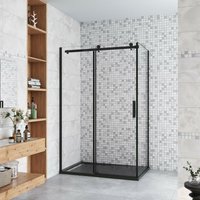 Duschparadies-de - 100x80x200cm Schwarze Schiebetür 8mm nano+esg Glas Duschabtrennung Duschkabine Duschparadies-de - 100x80x200cm Schwarze Schiebetür 8mm nano+esg Glas Duschabtrennung Duschkabine von DUSCHPARADIES-DE