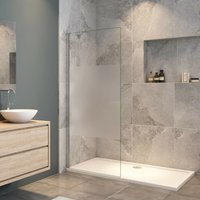 Duschparadies-de - 110x200cm Duschabtrennung Walk In 8mm Nano esg Milchglasstreifen Duschabtrennung + 45cm Stabilisator Höhe 200cm Duschparadies-de - 110x200cm Duschabtrennung Walk In 8mm Nano esg Milchglasstreifen Duschabtrennung + 45cm Stabilisator Höhe 200cm von DUSCHPARADIES-DE