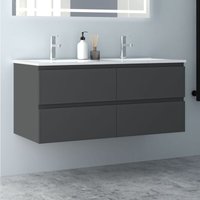 Duschparadies-de - 120 cm Badmöbel Set Unterschrank 4 Schubladen soft close Badezimmermöbel Selbstmontierter mit Weiß keramik waschtisch Unterschrank von DUSCHPARADIES-DE