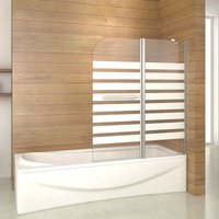 Duschparadies-de - 120x140cm Rechts Montage 6mm nano esg Badewannenaufsatz 2 Faltwand Badewanne Duschabtrennung von DUSCHPARADIES-DE