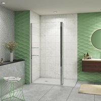 Duschparadies-de - 120x200cm Walk in Duschwand+40x200cm Flipper Panel + 70-120cm Stabilisator 8mm nano Duschwand Dusche von DUSCHPARADIES-DE