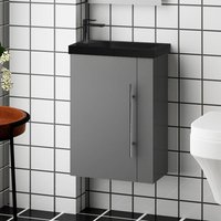 44x60 cm Badmöbel Set Waschtisch mit Unterschrank Badezimmerschrank mit Soft Close Anthrazit von DUSCHPARADIES-DE