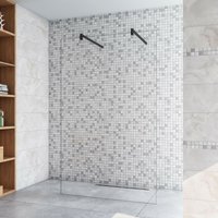 Duschparadies-de - 47.7x200cm+ mit 2 90cm Schwarz Stabilisator 8mm Nano Sicherheitsglas Walk in Duschwand Duschabtrennung Duschparadies-de - 47.7x200cm+ mit 2 90cm Schwarz Stabilisator 8mm Nano Sicherheitsglas Walk in Duschwand Duschabtrennung von DUSCHPARADIES-DE