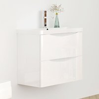 Duschparadies-de - 60 cm Badmöbel Set Weiß Hochglanz Waschbecken mit Soft-Close Unterschrank Waschtisch Duschparadies-de - 60 cm Badmöbel Set Weiß Hochglanz Waschbecken mit Soft-Close Unterschrank Waschtisch von DUSCHPARADIES-DE