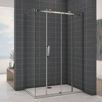 Duschparadies-de - 6mm Sicherheitsklarglas Nischentür Schiebetür Gleittür Dusche Duschabtrennung Duschkabine 90X135cm von DUSCHPARADIES-DE