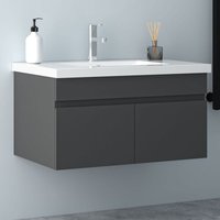 Duschparadies-de - 80 cm Waschtisch mit Unterschrank Badmöbel Set Gäste wc Anthrazit Matt mit Waschbecken Mineralguss Duschparadies-de - 80 cm Waschtisch mit Unterschrank Badmöbel Set Gäste wc Anthrazit Matt mit Waschbecken Mineralguss von DUSCHPARADIES-DE