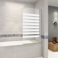 Duschparadies-de - 80x140cm Rechts Montage 6mm nano esg Glas Faltwand Badewannenaufsatz Badewanne Duschabtrennung - Echtglas Dekor Querstreifen von DUSCHPARADIES-DE