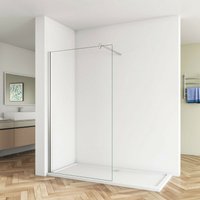 85x200cm+N Form: 140cm Stabilisator 8mm Nano Sicherheitsglas Walk in Duschwand Duschabtrennung Höhe 200cm von DUSCHPARADIES-DE