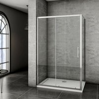 90X110cm Duschkabine Eckeinstieg Schiebetür Duschabtrennung mit Seitenwand Höhe 190 cm - Transparent von DUSCHPARADIES-DE