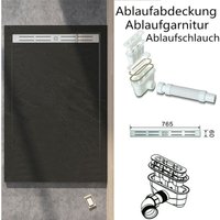 Duschparadies-de - 90x80cm Quadrat Anti-Rutsch Duschtasse Stein-Effekt Acryl Duschwanne Für Duschkabine Höhe 3cm - Schwarz von DUSCHPARADIES-DE