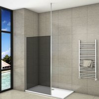 Duschparadies-de - Duschkabine 120x200cm Duschwand mit Glasschutzfolie 8mm nano-esg Walk in Duschtrennwand+2030-3200mm Deckenhalter von DUSCHPARADIES-DE