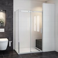 Duschparadies-de - Schiebetüren:130cm+Seitenwand:80cm Duschkabine Duschwand 6mm esg Glasdusche Schiebetür Duschwand Duschparadies-de - Schiebetüren:130cm+Seitenwand:80cm Duschkabine Duschwand 6mm esg Glasdusche Schiebetür Duschwand von DUSCHPARADIES-DE