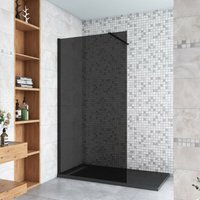 Schwarze Duschkabine 90x200cm Duschwand mit Glasschutzfolie 8mm nano-esg Walk in Duschtrennwand+N Form:140cm Stabilisator Schwarze Duschkabine 90x200cm Duschwand mit Glasschutzfolie 8mm nano-esg Walk in Duschtrennwand+N Form:140cm Stabilisator von DUSCHPARADIES-DE