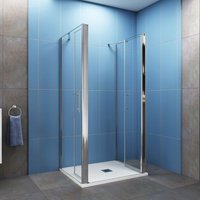 Duschparadies-de - U-From Duschkabine 90x100x90cm (Seitenwand:90cm) Eckeinstieg Pendeltür Duschtür Duschabtrennung von DUSCHPARADIES-DE