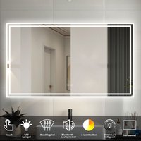 Duschparadies-de - led Badspiegel mit Bluetooth Warmweiß/Neutralweiß/Kaltweiß Dimmbar Beschlagfrei Speicherfunktion Badezimmer Spiegel mit von DUSCHPARADIES-DE