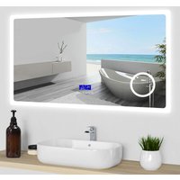 Duschparadies-de - led Badspiegel mit Uhr Bluetooth 3-fache Vergrößerung Beschlagfrei Badezimmer Spiegel ce IP44 mit Speicherfunktion Duschparadies-de - led Badspiegel mit Uhr Bluetooth 3-fache Vergrößerung Beschlagfrei Badezimmer Spiegel ce IP44 mit Speicherfunktion von DUSCHPARADIES-DE