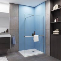 Duschwand Walk-In,ESG Klarglas 8mm,100x200cm,mit Stabilisierungsstangemit:73-120cm,mit Ablage + Handtuchhalter Duschwand Walk-In,ESG Klarglas 8mm,100x200cm,mit Stabilisierungsstangemit:73-120cm,mit Ablage + Handtuchhalter von DUSCHPARADIES-DE