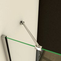 Hypotenuse: 50cm Haltestange für Duschwand Stabilisator für Glasstärke 8mm - Transparent von DUSCHPARADIES-DE