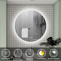 LED Rund Badspiegel drei Lichtfarbe dimmbar Speicherfunktion Touch/Wandschalter Beschlagfrei Runder Spiegel automatische Abschaltung 100cm LED Rund Badspiegel drei Lichtfarbe dimmbar Speicherfunktion Touch/Wandschalter Beschlagfrei Runder Spiegel automatische Abschaltung 100cm von DUSCHPARADIES-DE