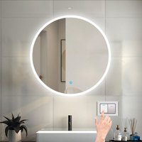 LED Spiegel Badspiegel mit Beleuchtung Badezimmer Spiegel Rund mit 3 Lichtfarbe dimmbar 2700k-6500k Speicherfunktion Wandspiegel mit Touchschalter von DUSCHPARADIES-DE