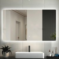 LED Spiegel mit Beleuchtung Badezimmerspiegel Kaltweiß Dimmbar Wandspiegel mit Touch- und Wandschalter Speicherfunktion 120x80cm von DUSCHPARADIES-DE
