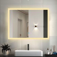 Duschparadies-de - led Badspiegel mit 3 Lichtfarbe Dimmbar Beschlagfrei Speicherfunktion Badezimmer Spiegel mit Beleuchtung ce IP44 80x60cm von DUSCHPARADIES-DE