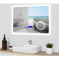 Duschparadies-de - led Badspiegel mit 3-fache Vergrößerung Beschlagfrei Badezimmer Spiegel mit Speicherfunktion Warm/Neutral/Kaltweiß Dimmbar ce IP44 von DUSCHPARADIES-DE