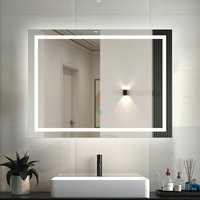 Duschparadies-de - led Badspiegel mit Beleuchtung Badezimmer Spiegel mit 3 Lichtfarbe Dimmbar Beschlagfrei Speicherfunktion 100x70cm von DUSCHPARADIES-DE