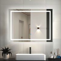 Duschparadies-de - led Badspiegel mit Beleuchtung Badezimmer Spiegel mit 3 Lichtfarbe Dimmbar Beschlagfrei Speicherfunktion 90x60cm von DUSCHPARADIES-DE