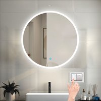 Duschparadies-de - led Spiegel Badspiegel mit Beleuchtung Badezimmer Spiegel Rund mit Beschlagfrei 3 Lichtfarbe dimmbar 3000k-6000k Wandspiegel mit von DUSCHPARADIES-DE