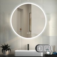 Duschparadies-de - led Spiegel Badspiegel mit Beleuchtung Badezimmer Spiegel Rund mit Beschlagfrei 3 Lichtfarbe dimmbar 3000k-6000k Wandspiegel mit von DUSCHPARADIES-DE