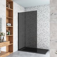 Schwarze Duschkabine 110x200cm Duschwand mit Glasschutzfolie 8mm NANO-ESG Walk in Duschtrennwand Höhe 200cm Schwarze Duschkabine 110x200cm Duschwand mit Glasschutzfolie 8mm NANO-ESG Walk in Duschtrennwand Höhe 200cm von DUSCHPARADIES-DE
