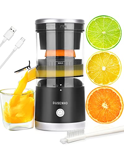 DUSENHO Zitronenpresse Elektrisch Organgenpresse Tragbare USB-Aufladung Juicer Entsafter für Orange, Zitronen, Zitrusfrüchte von DUSENHO