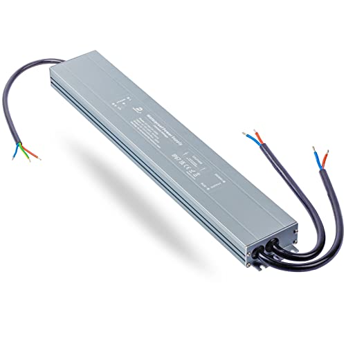 DUSKTEC LED Trafo 12V 300W Transformator IP67, Wasserdicht LED Netzteil Treiber AC 230V auf DC 12 Volt 25A, Konstantspannung Niedervolttrafo Driver Adapter Power Supply für Außen LED-Streifen Spots von DUSKTEC