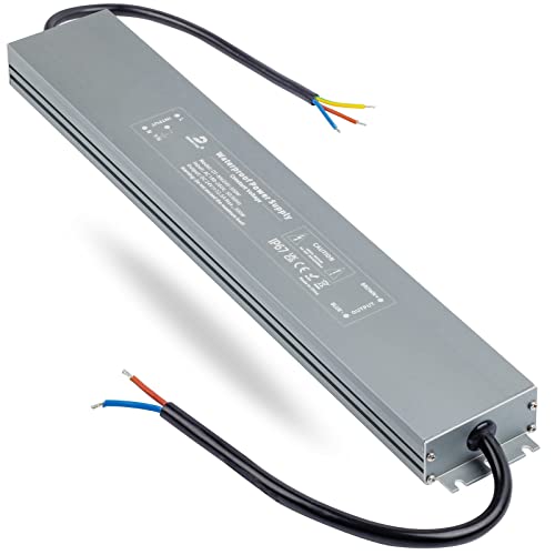 DUSKTEC LED Trafo 24V 300W LED Transformator IP67, Wasserdicht Netzteil LED Treiber AC 230V auf DC 24 Volt 12,5A, Konstantspannung Niedervolttrafo für Innen oder Außen LED-Streifen Strip CCTV Lampen von DUSKTEC