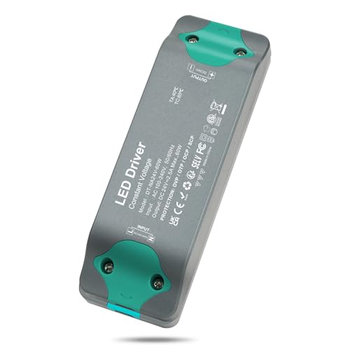 DUSKTEC LED Trafo 24V 60W, LED Transformator 220V 230V auf 24V DC, IP44 LED Netzteil Power Supply 24 Volt 2,5A 50/60Hz Konstantspannungs für LED Streifen Niedervolt MR16 GU5.3 MR11 G4 Spots DUSKTEC LED Trafo 24V 60W, LED Transformator 220V 230V auf 24V DC, IP44 LED Netzteil Power Supply 24 Volt 2,5A 50/60Hz Konstantspannungs für LED Streifen Niedervolt MR16 GU5.3 MR11 G4 Spots von DUSKTEC