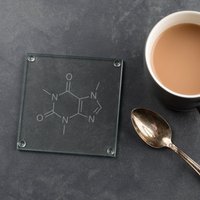 Koffein Molekül Glasuntersetzer - Wissenschaft Lehrer Geschenk Einzigartiges Kaffee Liebhaber Lustiges Graviertes Geburtstags Chemie von DUSTandTHINGS