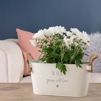 "Personalisierter Blumentopf Aus Metall - ""Grown With Love"" Gravur Personalisiertes Jubiläumsgeschenk Für Frauen Ihre Gartenliebhaber." von DUSTandTHINGS